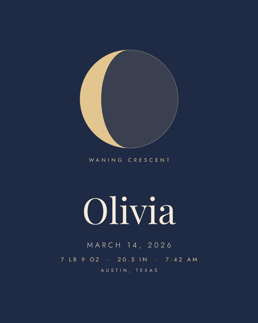 Big moon birth poster for Olivia: Moon at birth