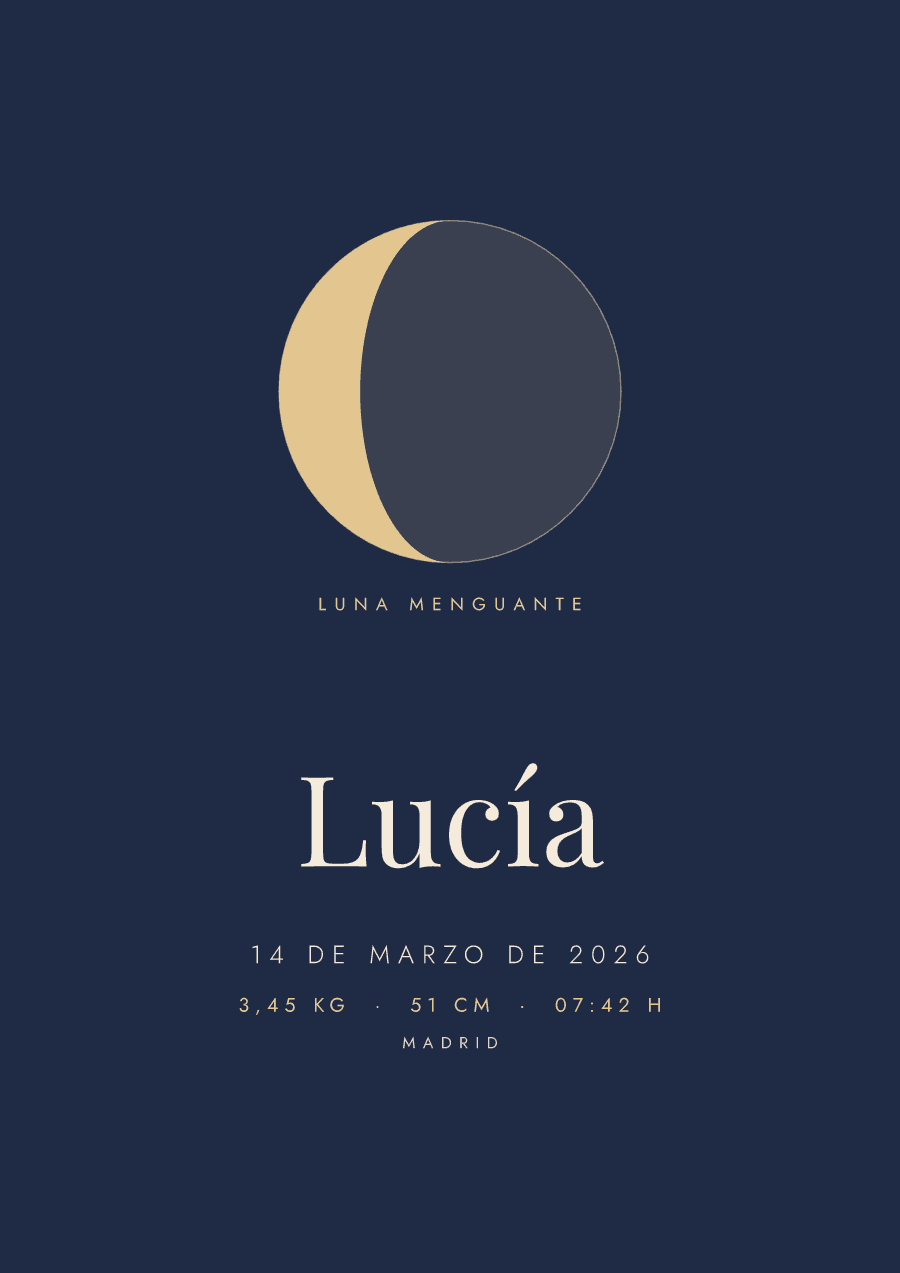 Natalicio «Gran luna» para Lucía: Luna del nacimiento