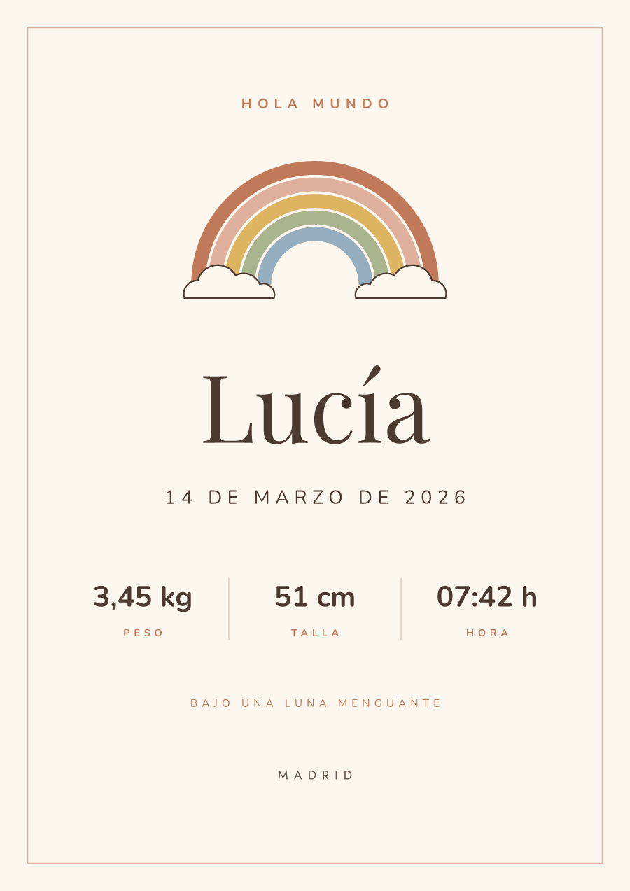 Natalicio «Arcoíris» para Lucía: Ilustrados